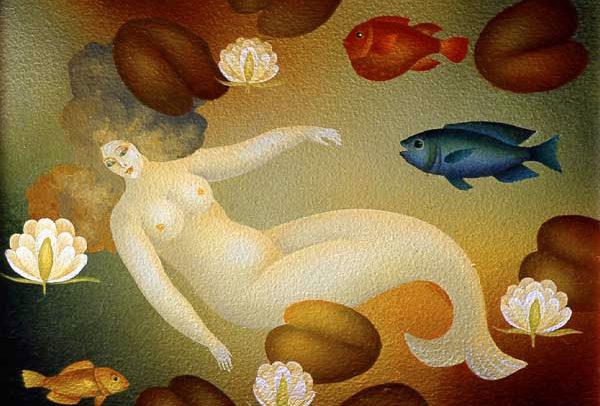 Small Mermaid with Fish