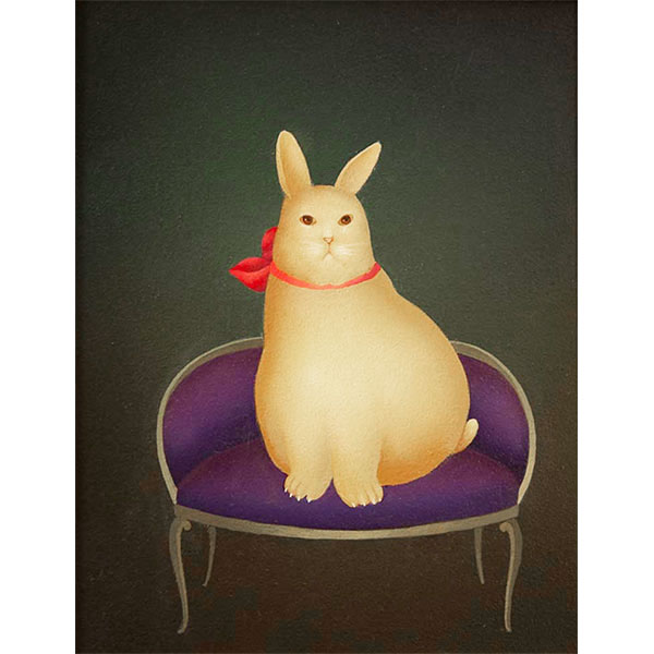 Rabbit on Purple Couch