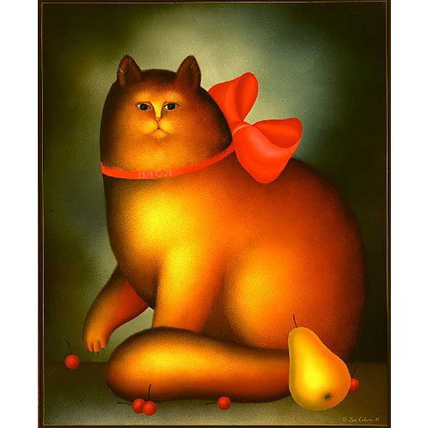 Red Cat with Pink Bow